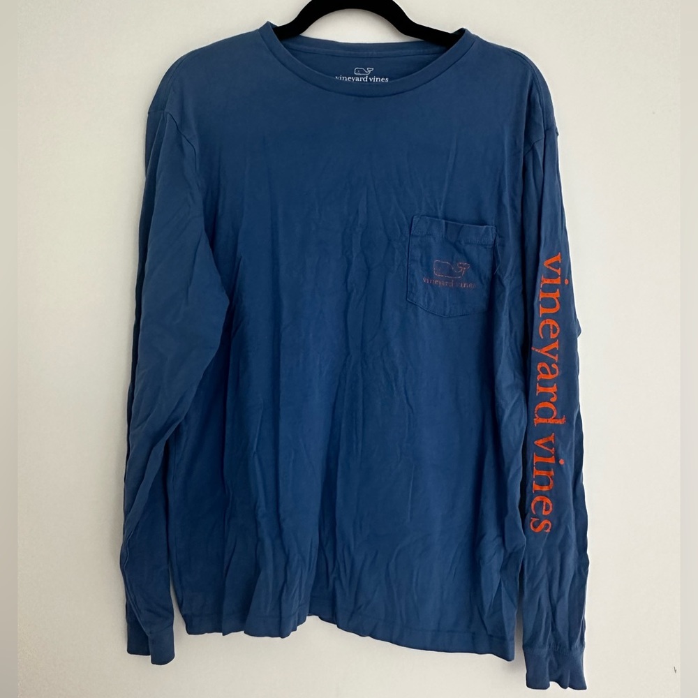 Vineyard Vines Blue Long Sleeve Tee with Sleeve Detail | Men’s Sz S✨